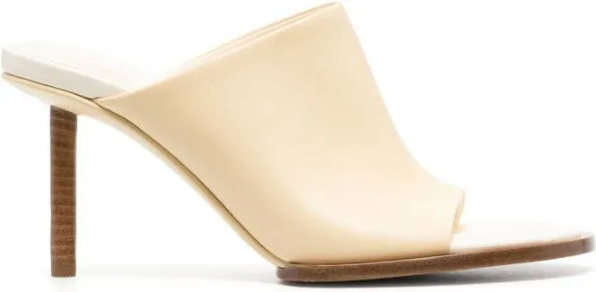 Jacquemus Les mules rond carré leather mules Neutrals