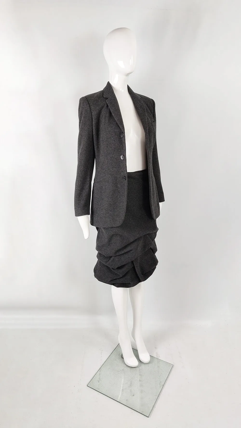 Jean Paul Gaultier Vintage Grey Wool & Cashmere Skirt Suit