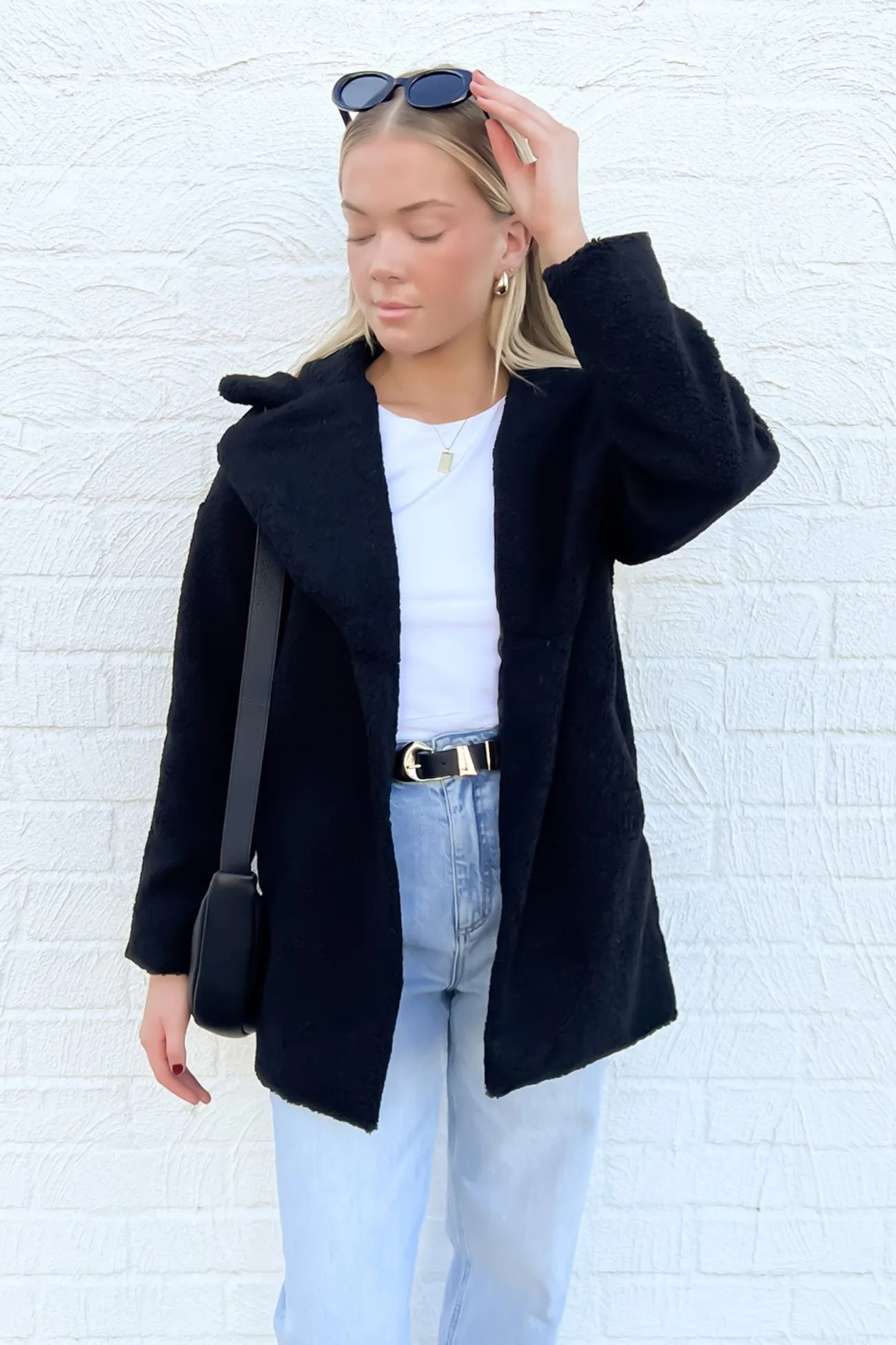 Jessie Teddy Coat Black