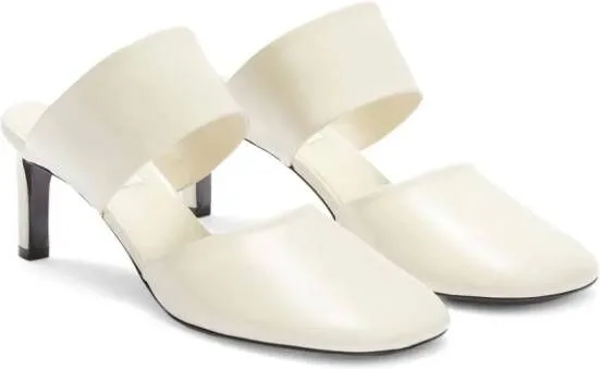 Jil Sander almond-toe leather mules White