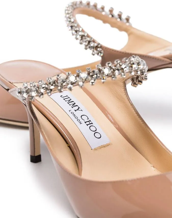 Jimmy Choo Bing 65mm crystal-embellished mules Neutrals