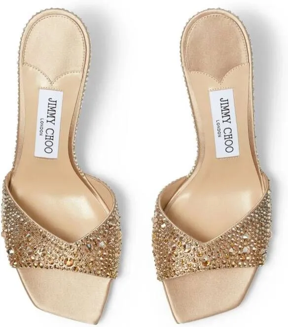 Jimmy Choo Skye 70mm satin mules Gold