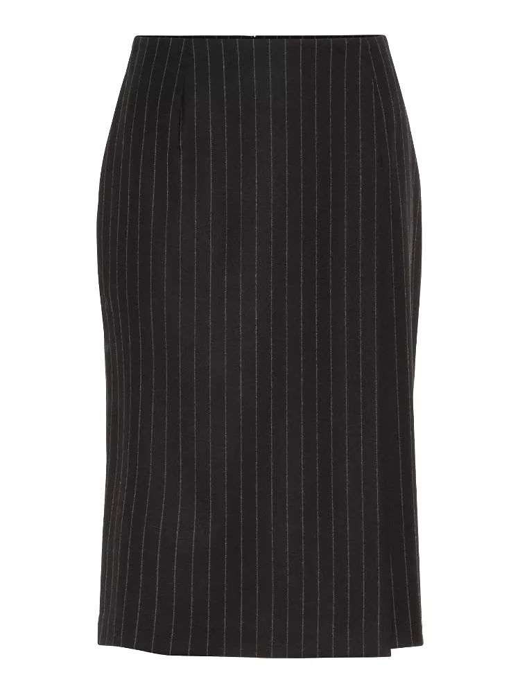 J.Lindeberg Womens Silva Wool Pin Skirts - BLACK STRIPE