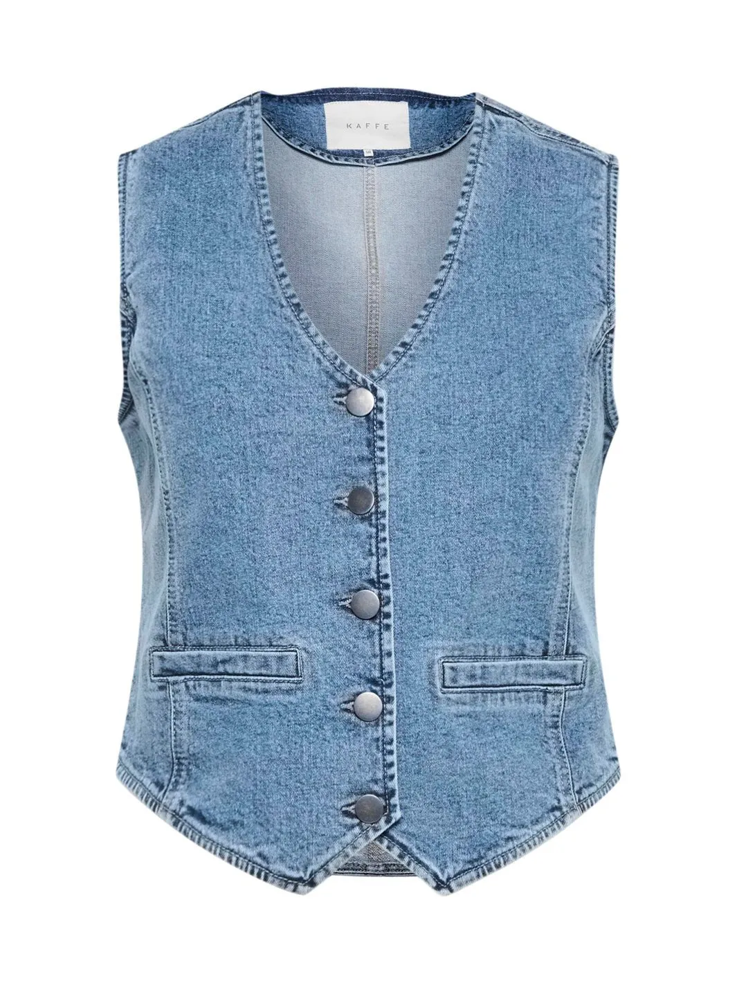 Kaffe KAbarbeth denim vest light blue washed