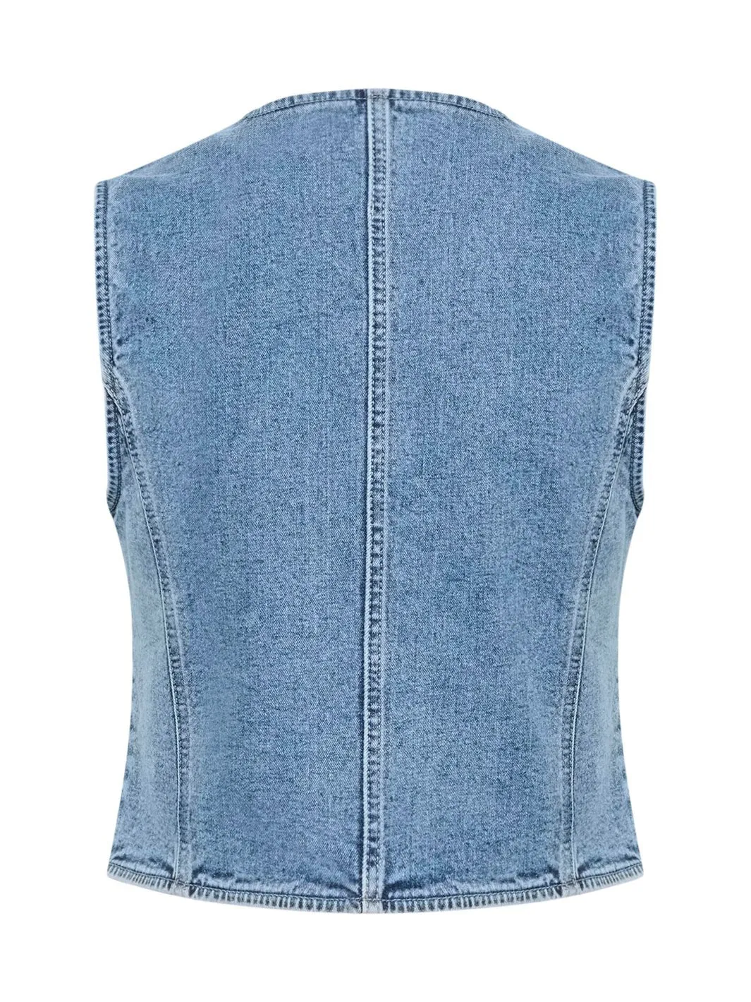 Kaffe KAbarbeth denim vest light blue washed