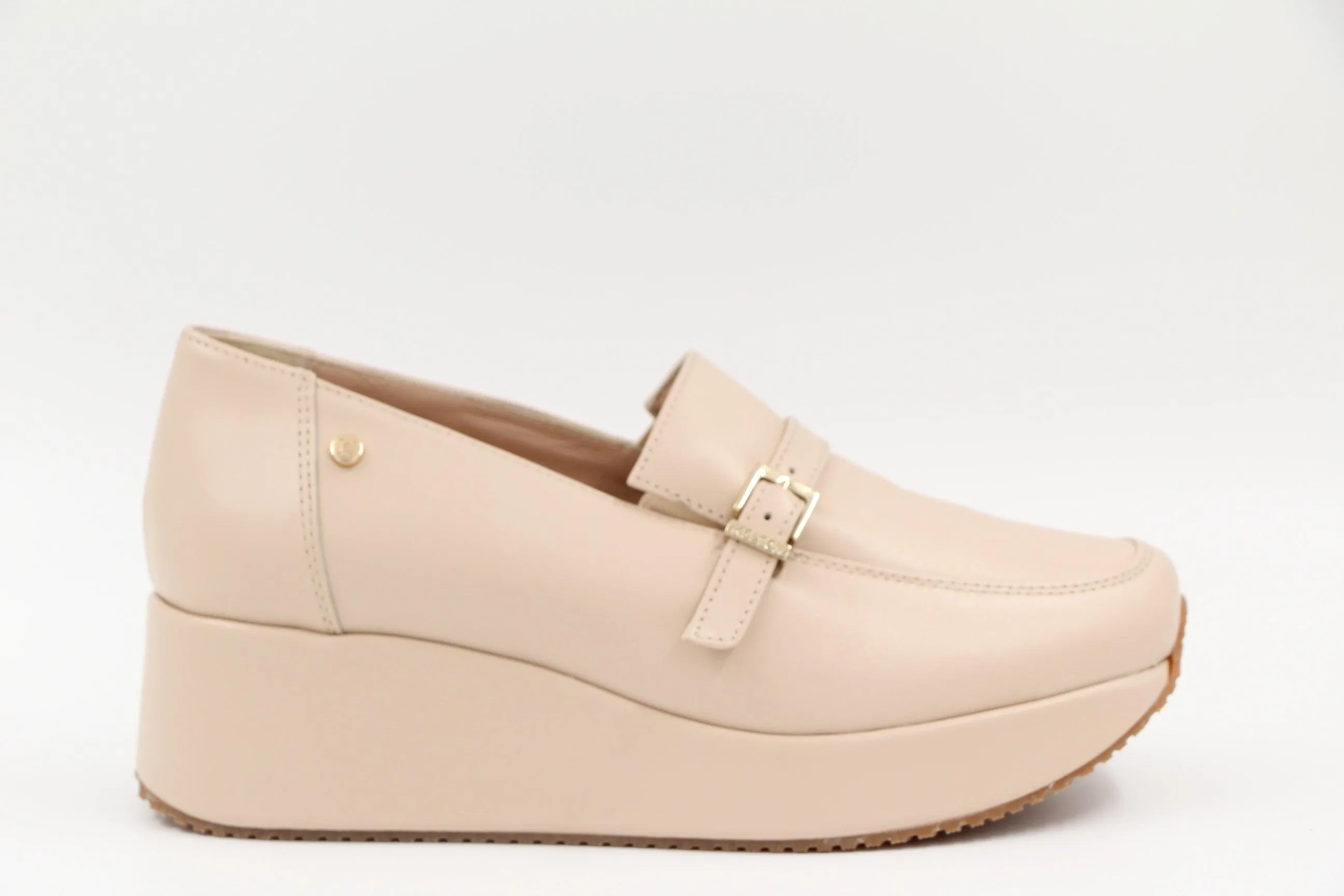 KELTON Cream leather Platform Loafer AFO602