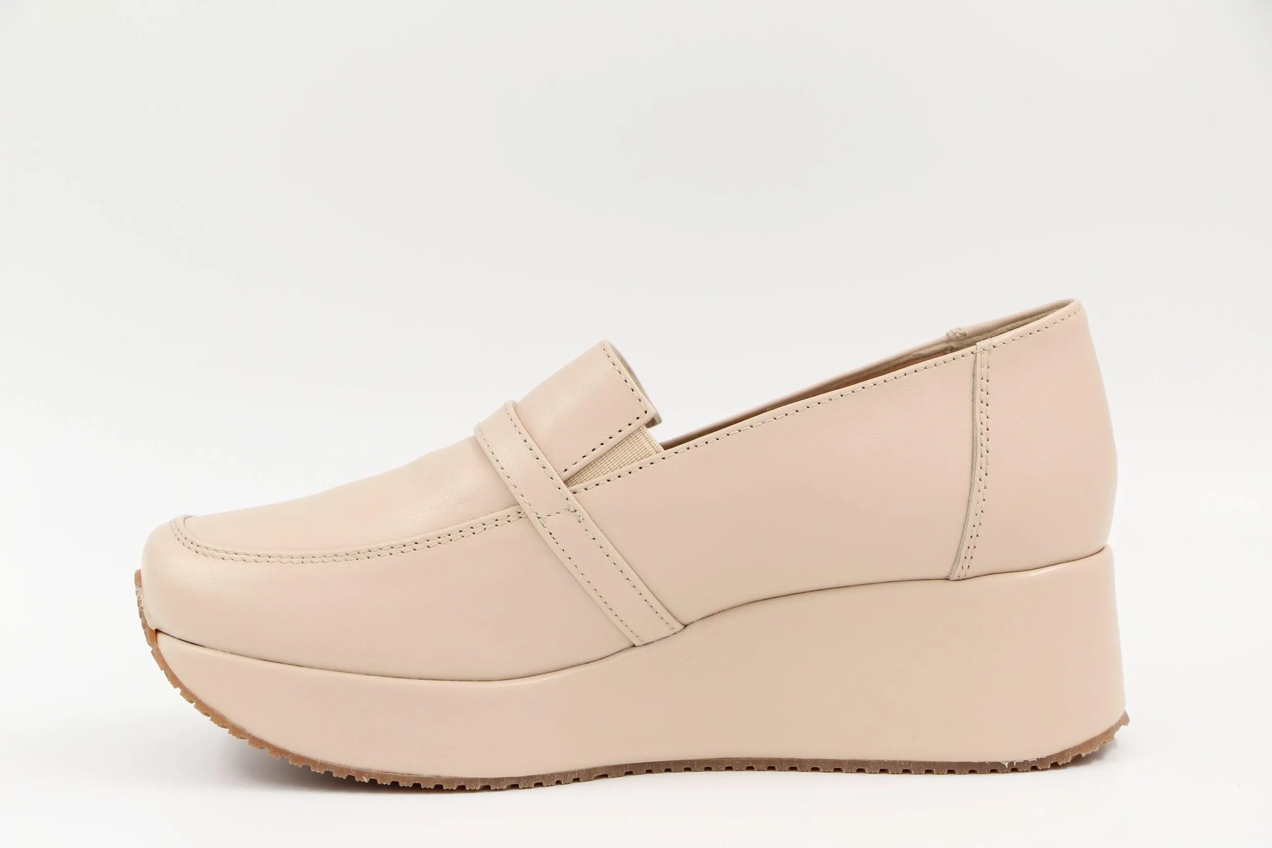 KELTON Cream leather Platform Loafer AFO602