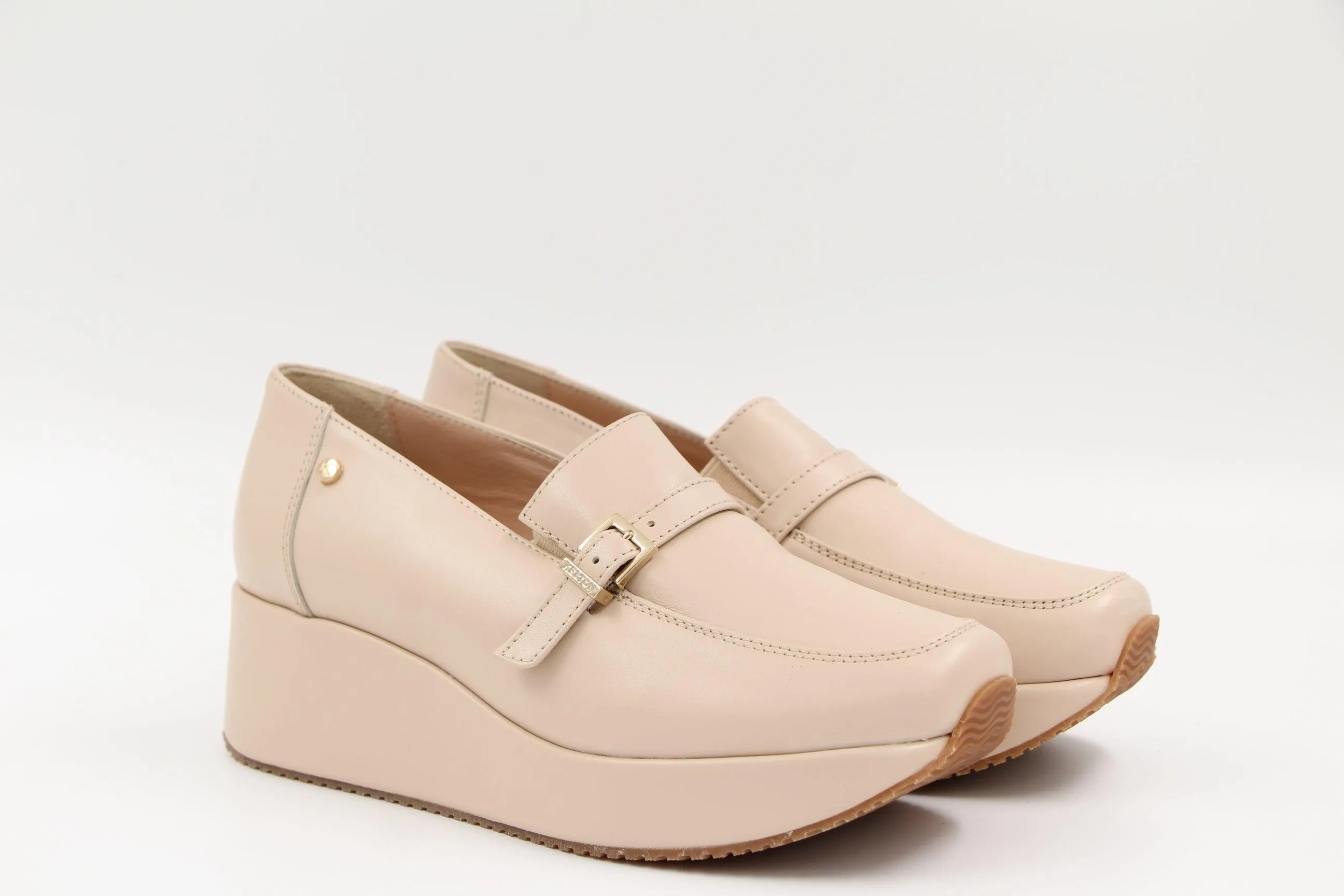 KELTON Cream leather Platform Loafer AFO602