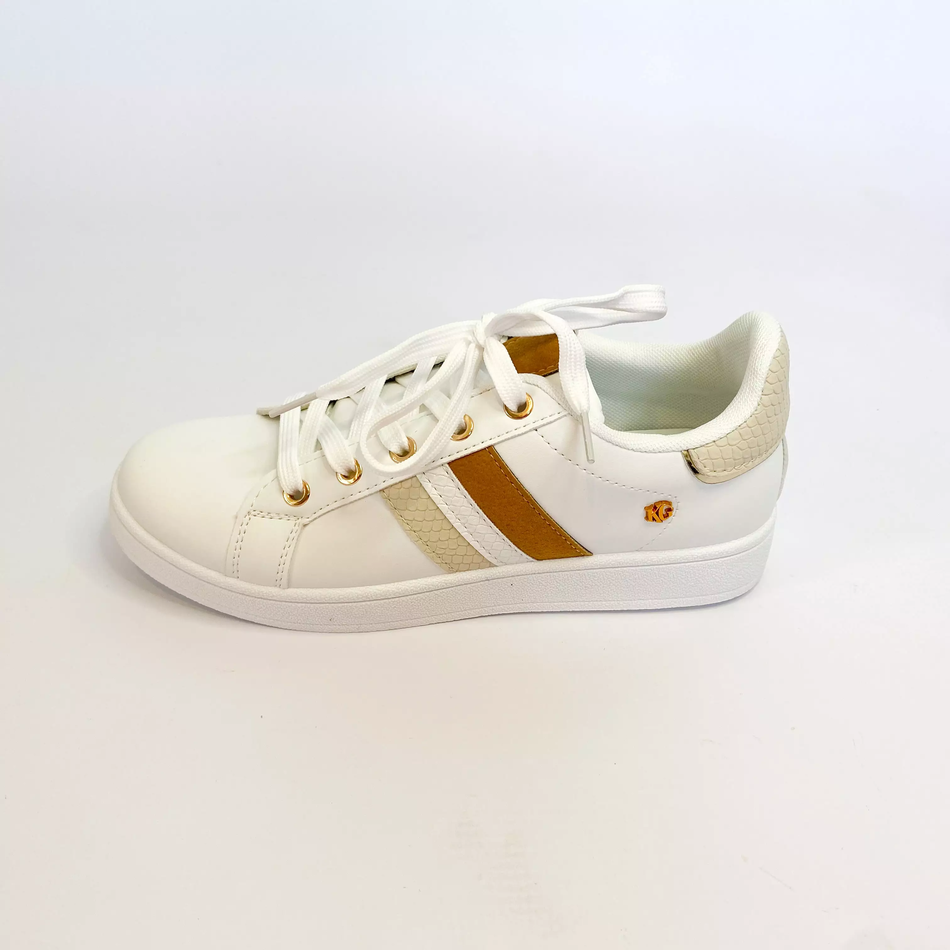 KG white /beige striped sneaker