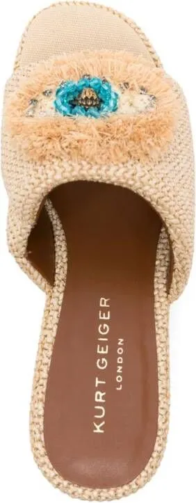 Kurt Geiger London Kensington 80mm wedge mules Neutrals