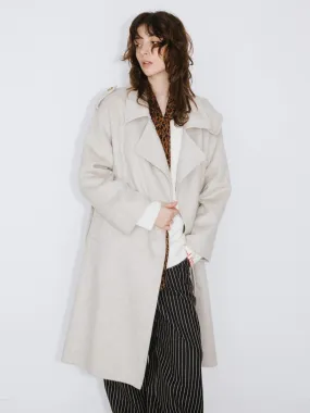 Lapel Neck Maxi Coat with Wool Blend