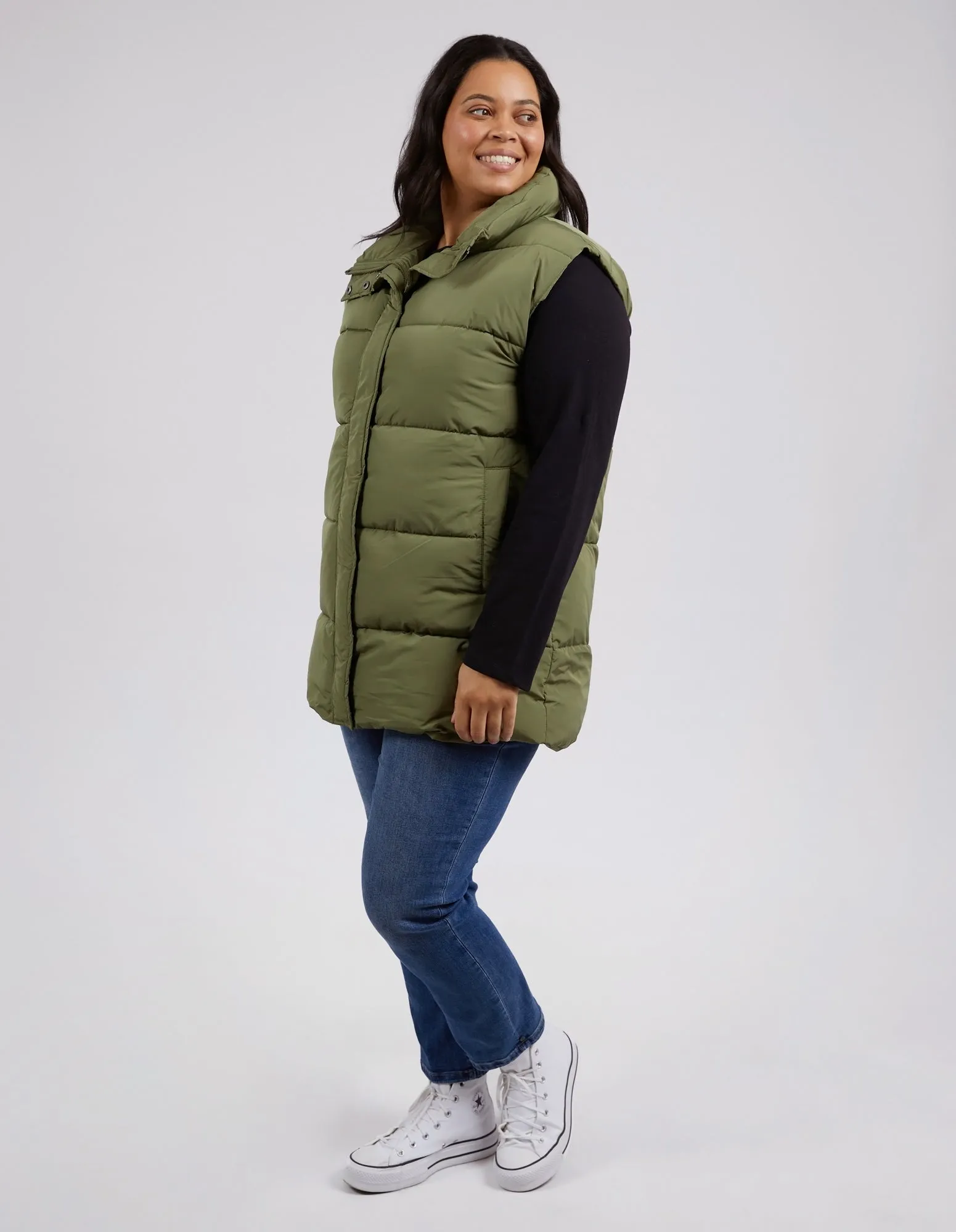 Longline Puffer Vest Four Leaf Clover