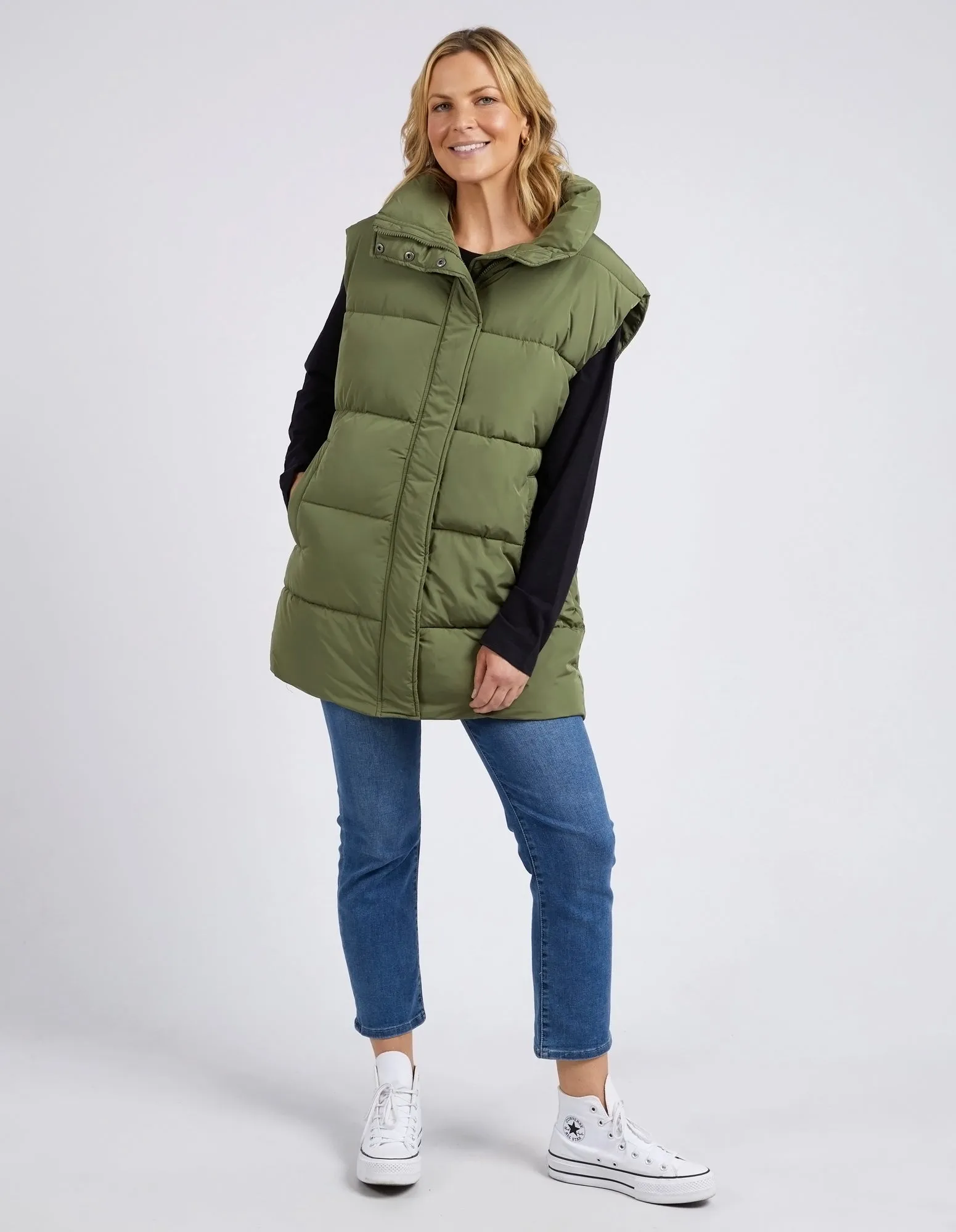 Longline Puffer Vest Four Leaf Clover