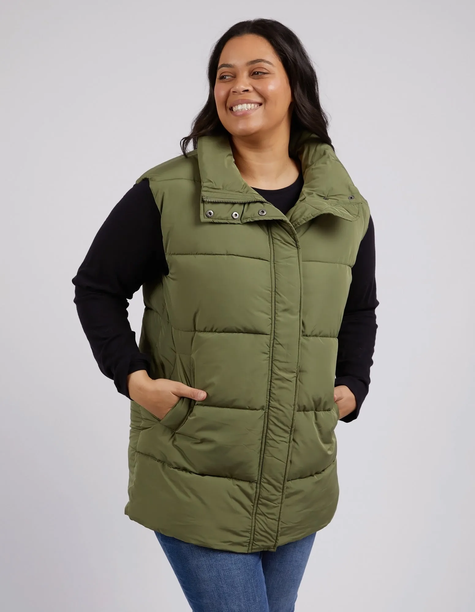 Longline Puffer Vest Four Leaf Clover