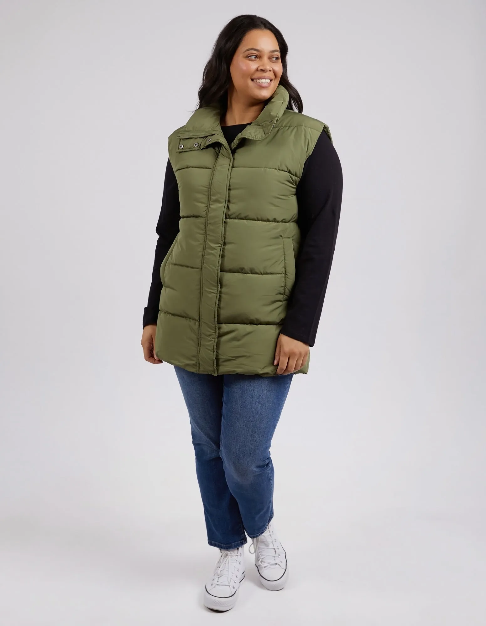 Longline Puffer Vest Four Leaf Clover