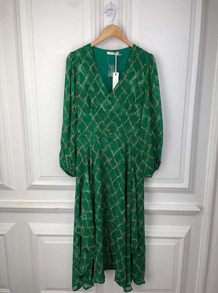 Malissa J Empire Line Maxi Dress - Green Chain