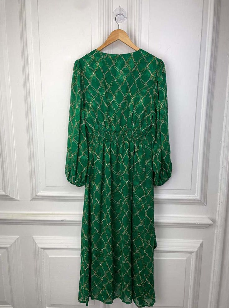 Malissa J Empire Line Maxi Dress - Green Chain