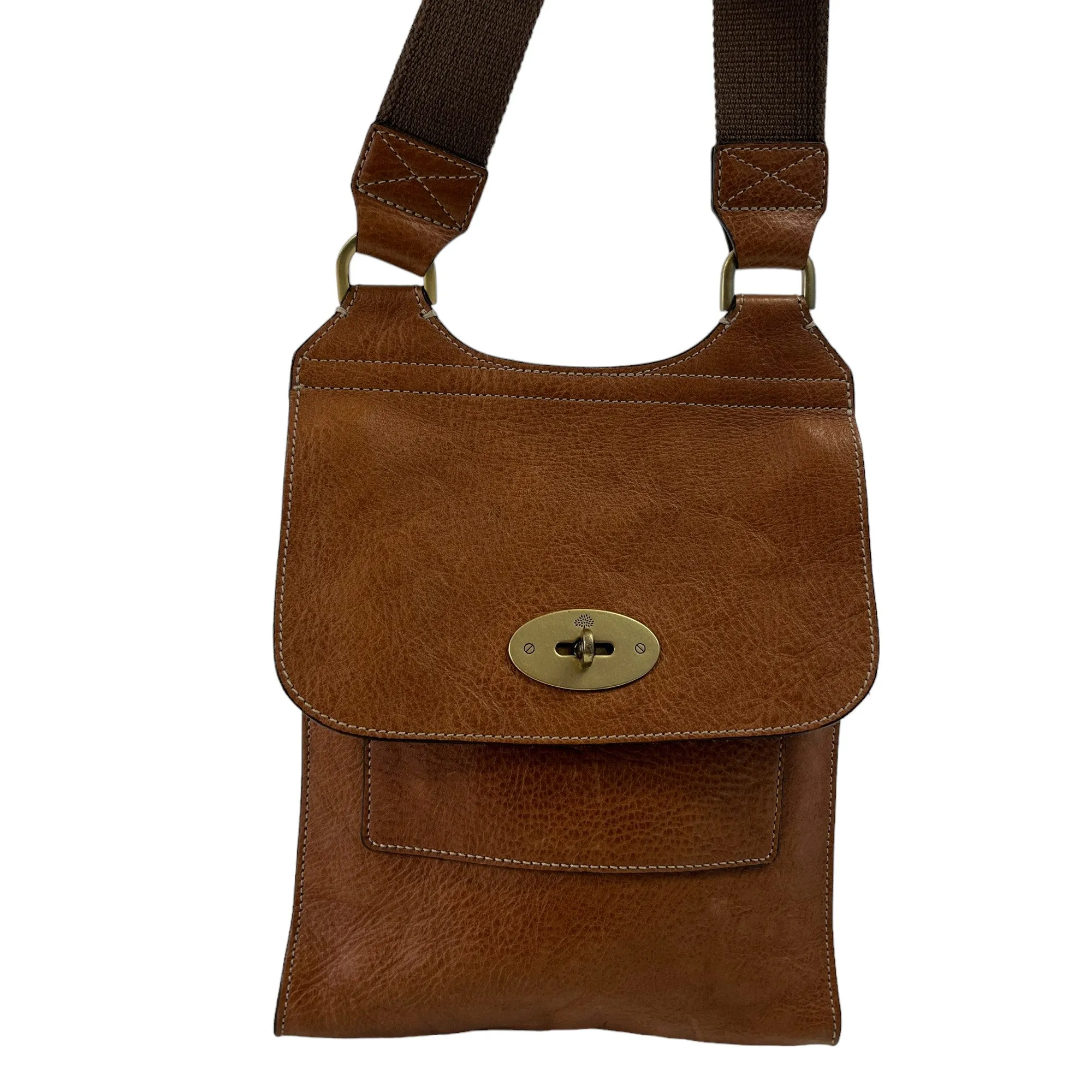 Men's Antony Grained Messenger Bag Brown