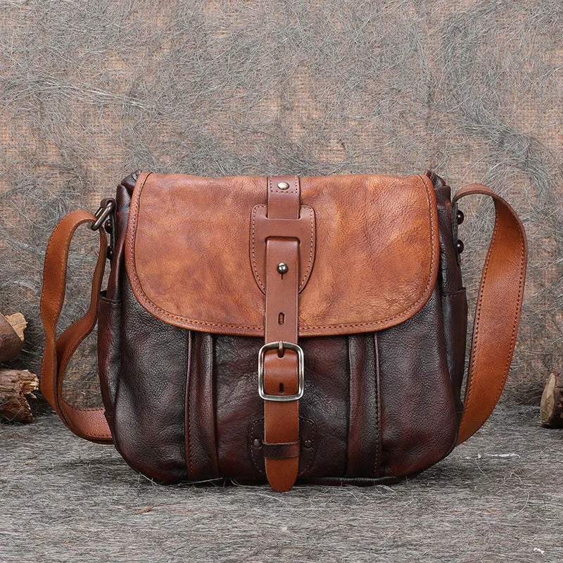 Men's Vintage Retro Casual Genuine Leather Small Crossbody Messenger Bag