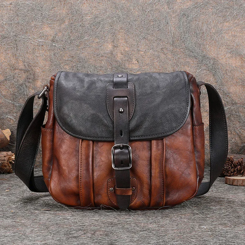 Men's Vintage Retro Casual Genuine Leather Small Crossbody Messenger Bag