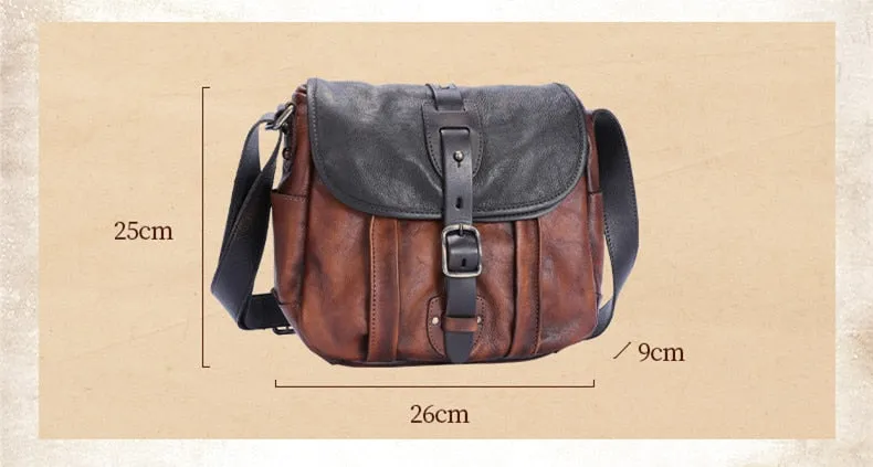 Men's Vintage Retro Casual Genuine Leather Small Crossbody Messenger Bag