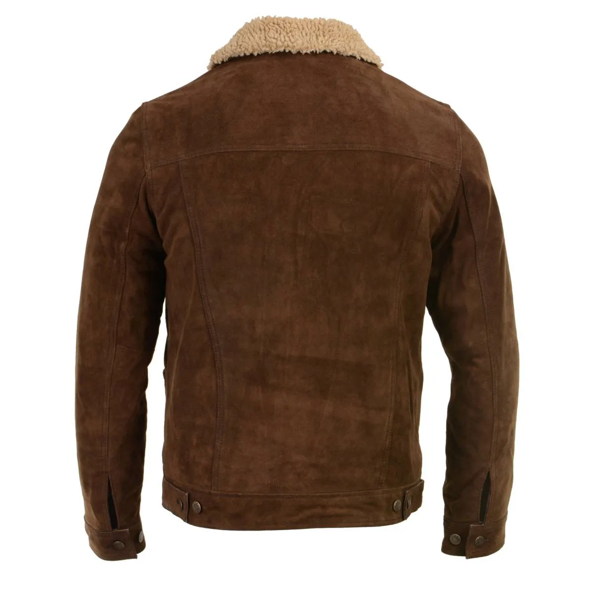 Men's Vintage Suede Leather Coat W/ Shearling Lining