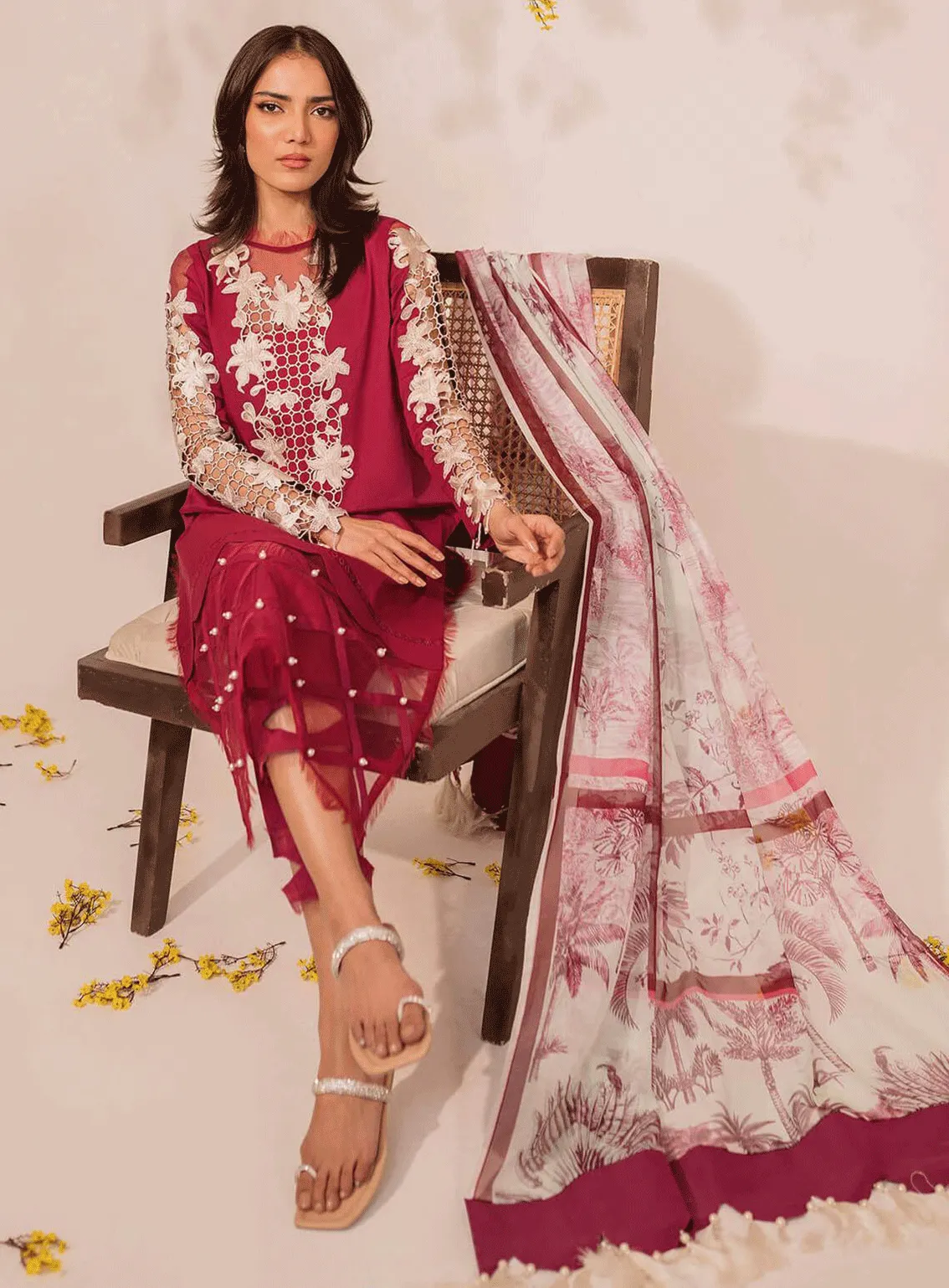 Meraki by Asifa & Nabeel Embroidered Lawn Unstitched 3 Piece Suit - AN23SL MKL-07