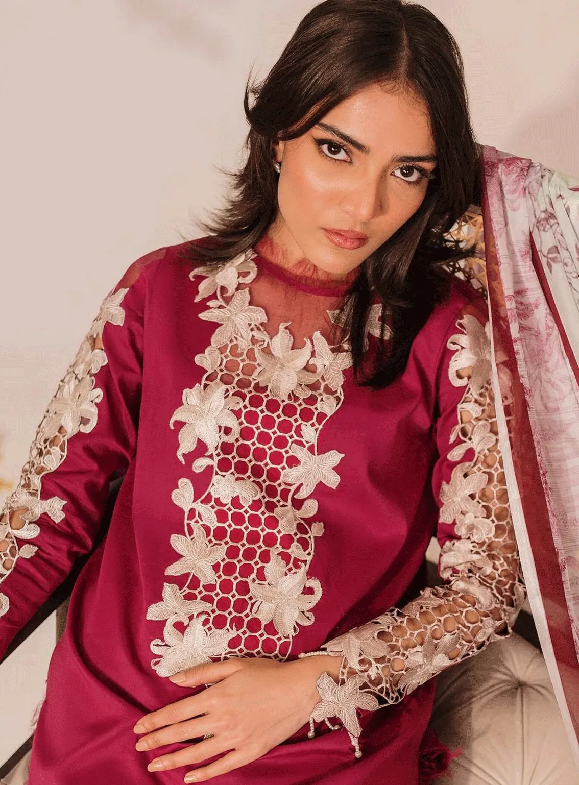 Meraki by Asifa & Nabeel Embroidered Lawn Unstitched 3 Piece Suit - AN23SL MKL-07