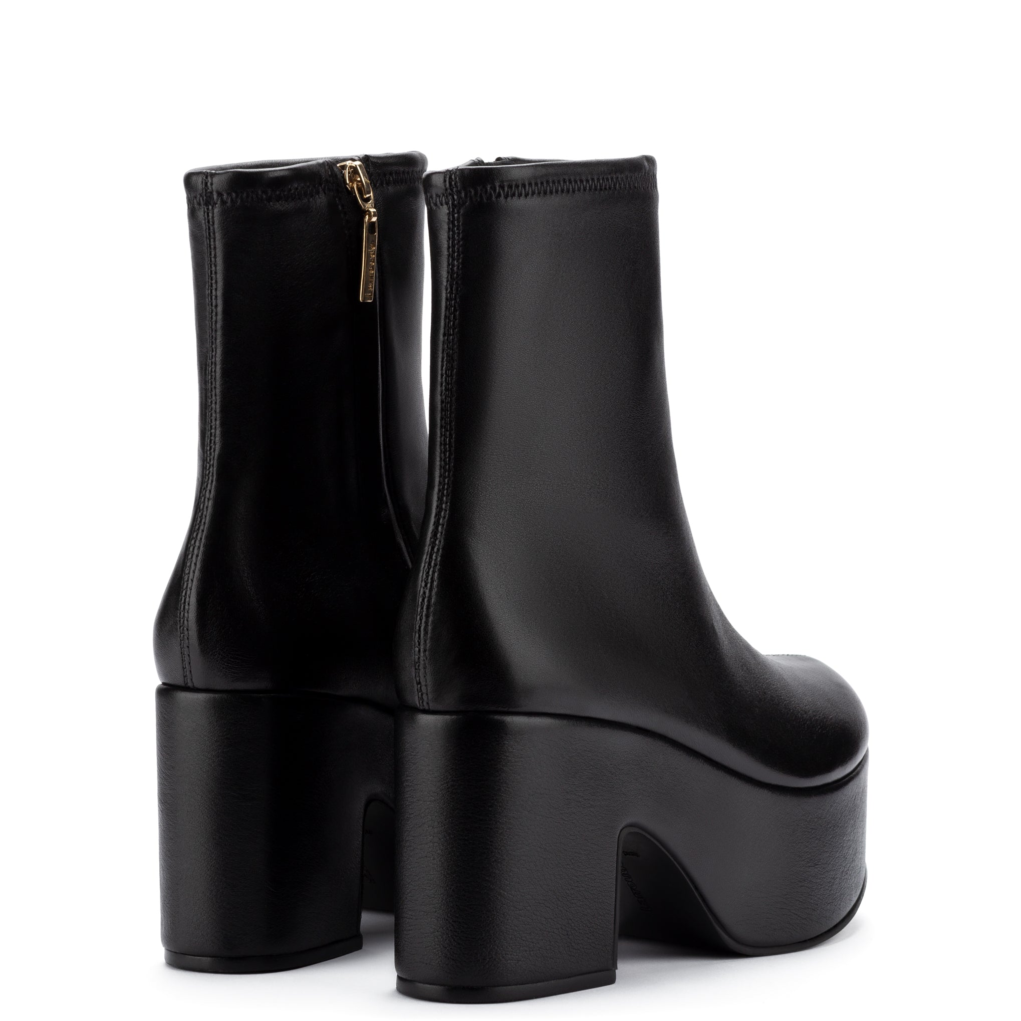 Miso Platform Boot In Black Stretch Leather