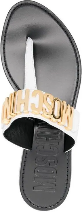 Moschino logo-lettering flip-flops White