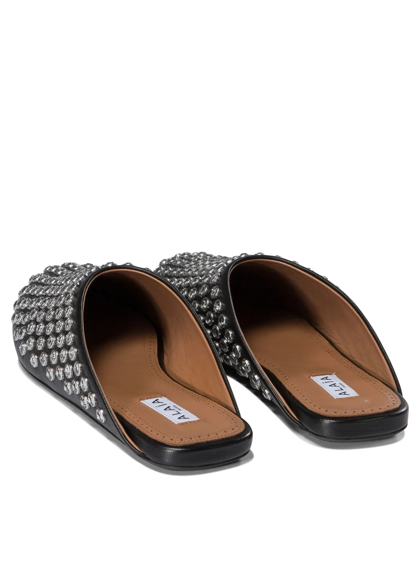 Mules With Rhinestones Loafers & Slippers Black