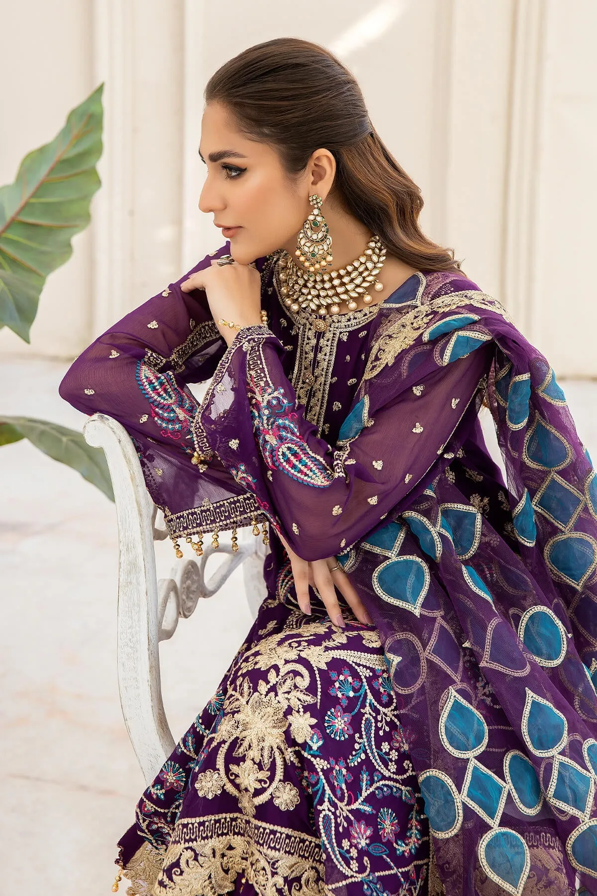 Naqsh Majestic By Imrozia Premium Unstitched Chiffon 3Pc Suit M-60 Zara