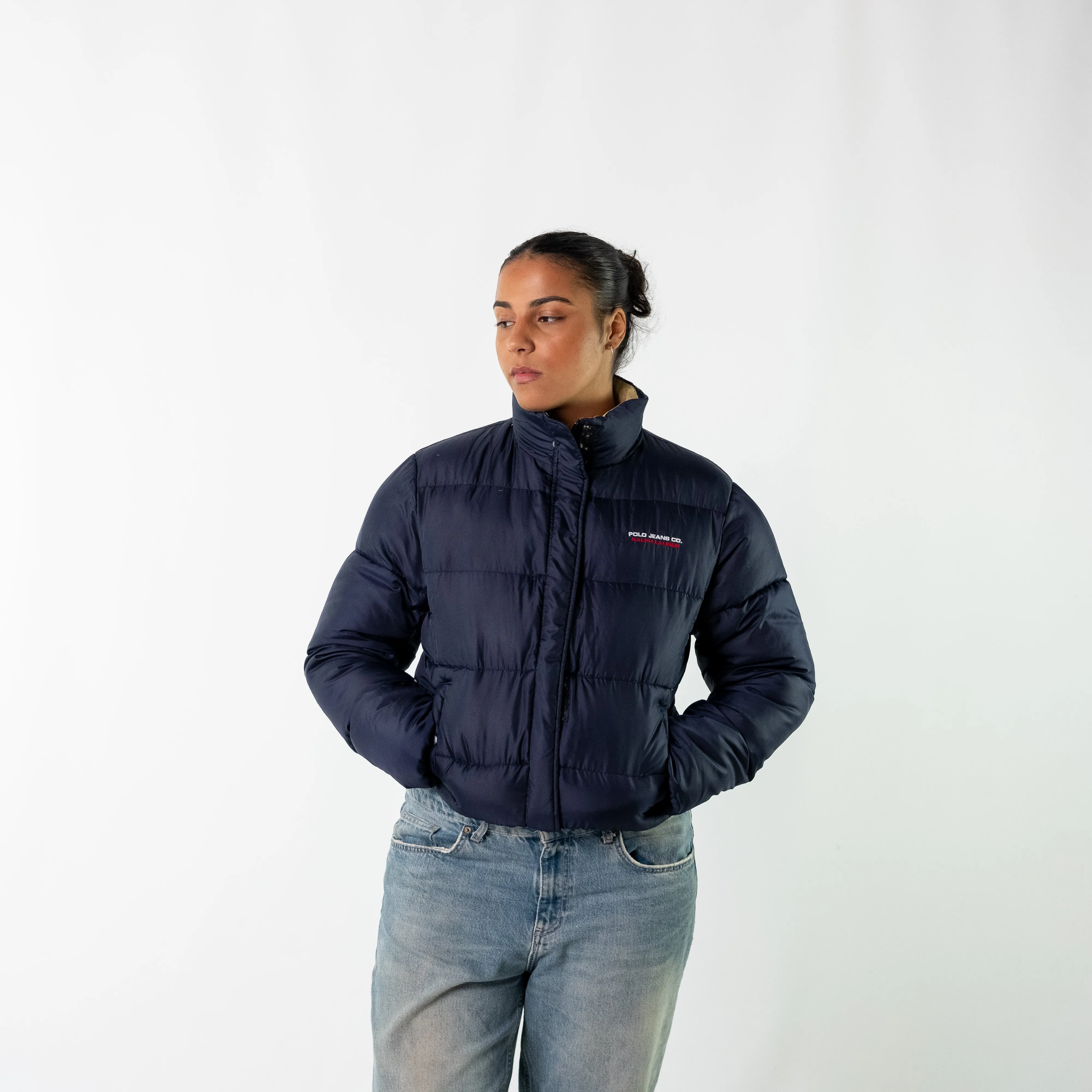 Navy Blue 90s Polo Ralph Lauren Puffer (M)