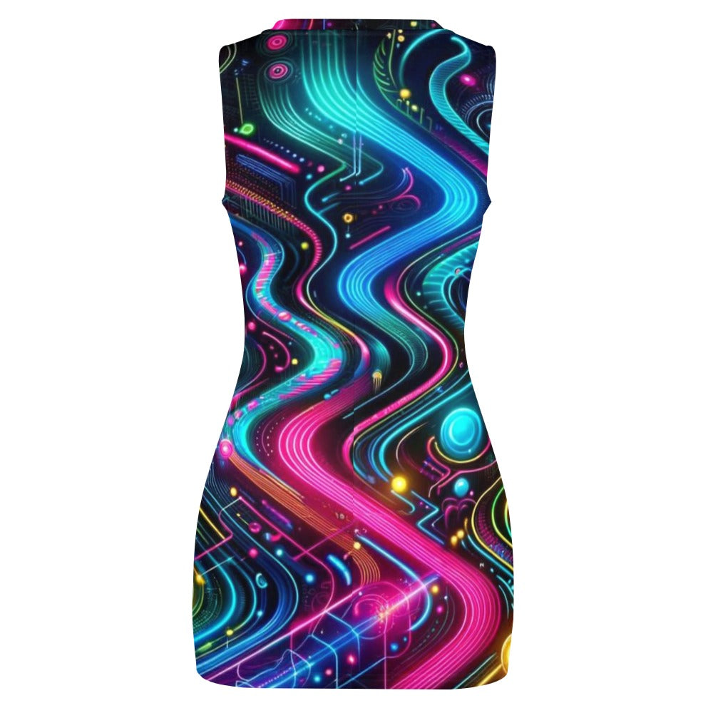 Neon Pulse Rave Dress