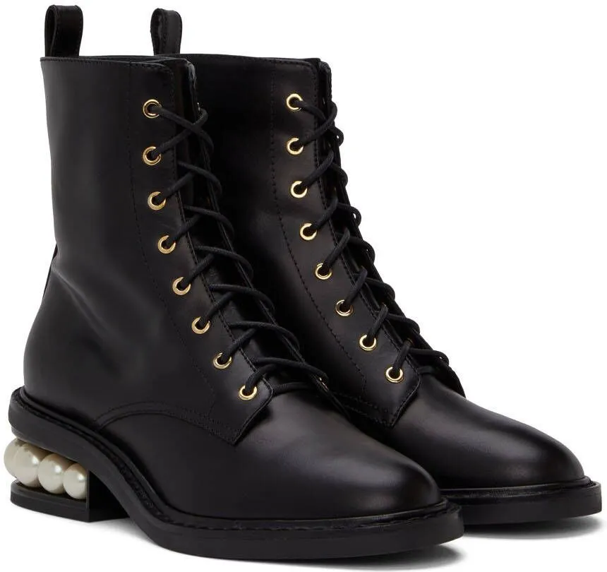 Nicholas Kirkwood Black Casati Combat Boots