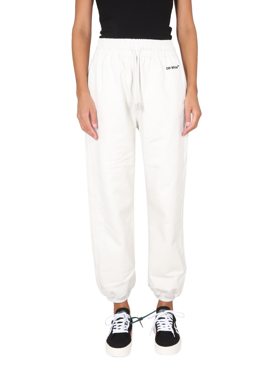 OFF-WHITE    COTTON JOGGING PANTS WITH LOGO