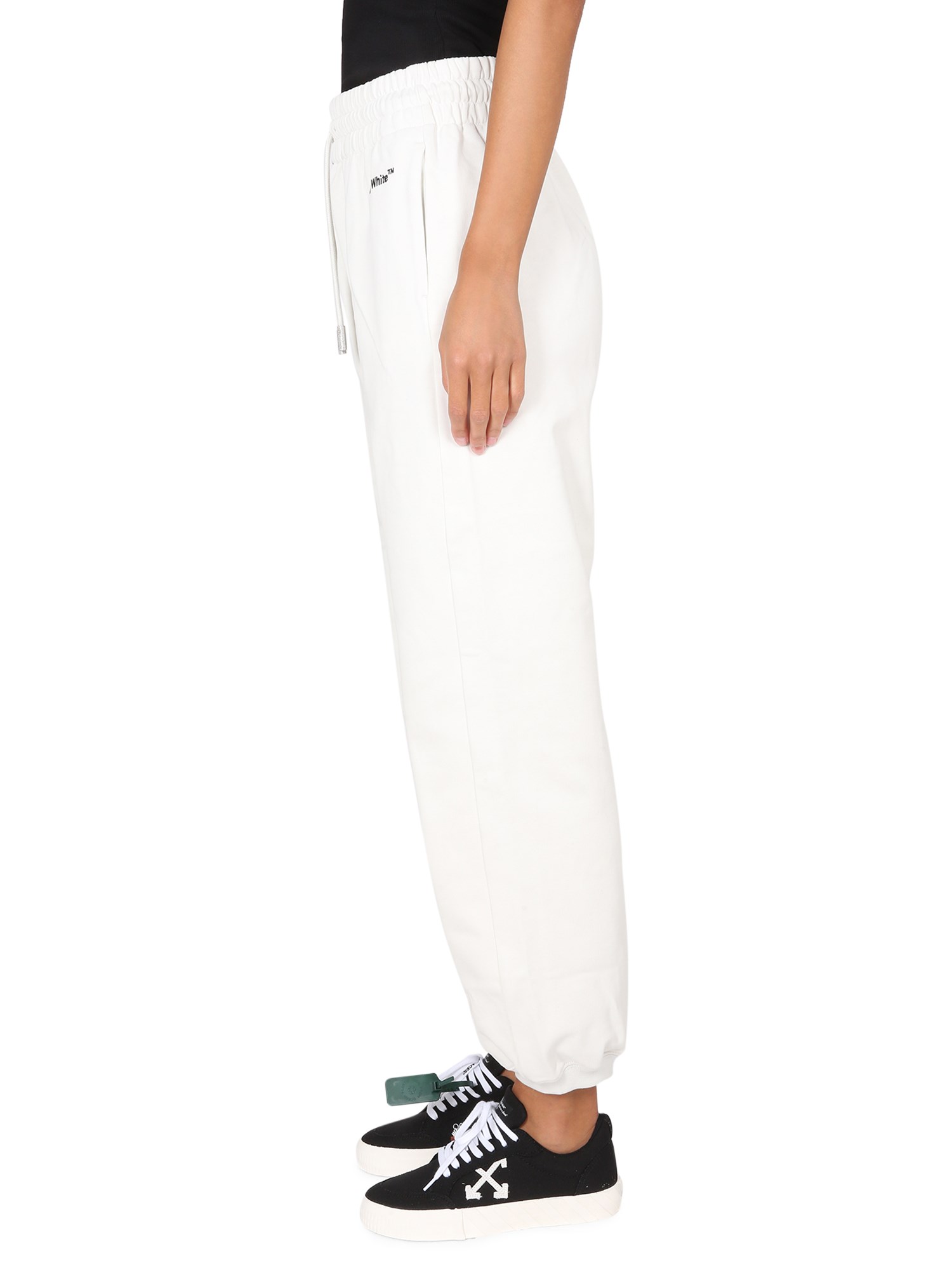 OFF-WHITE    COTTON JOGGING PANTS WITH LOGO