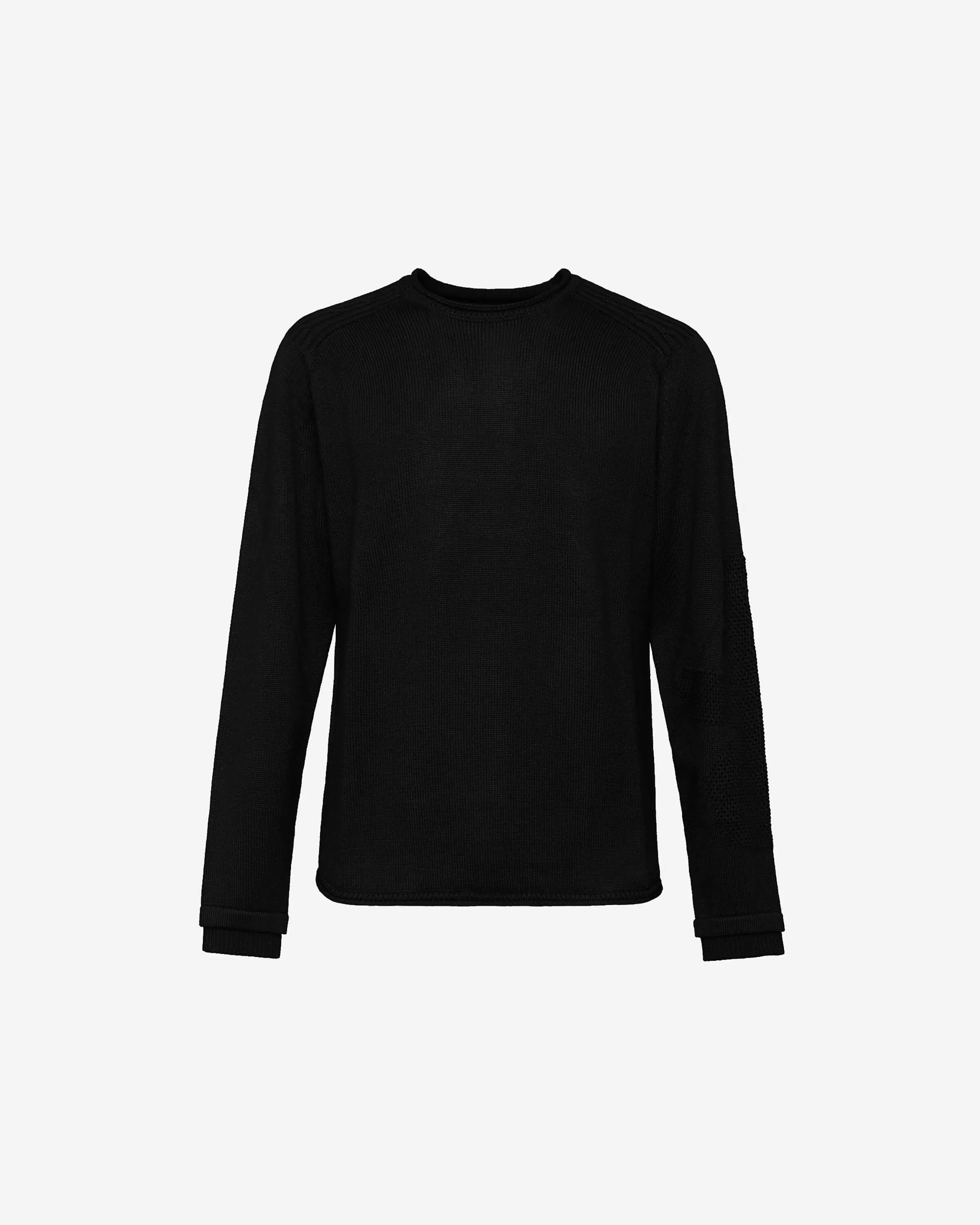 Oversized Crewneck Wool Sweater Black PMG05100