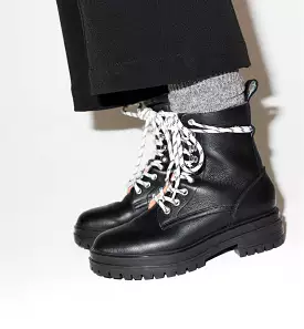 Peace Leather Lace Up Boot | Black