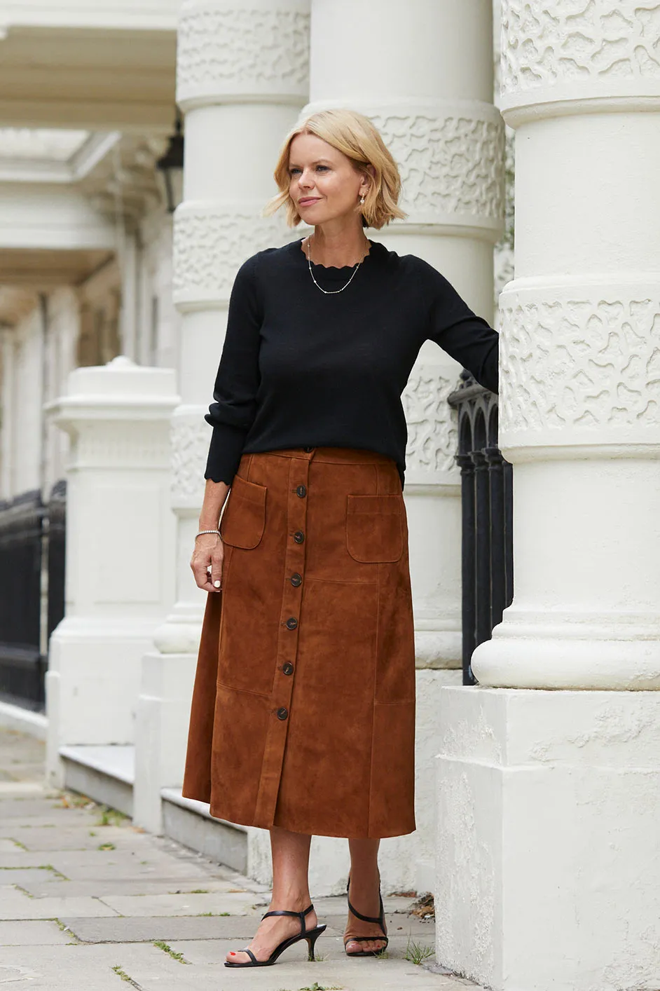 Pia Suede Skirt - Tan