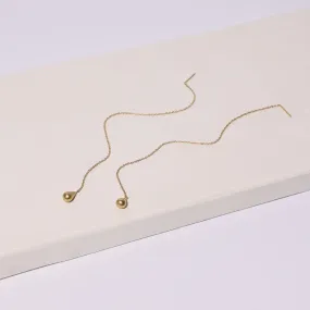 Pod Droplet Threader Earrings - Brass