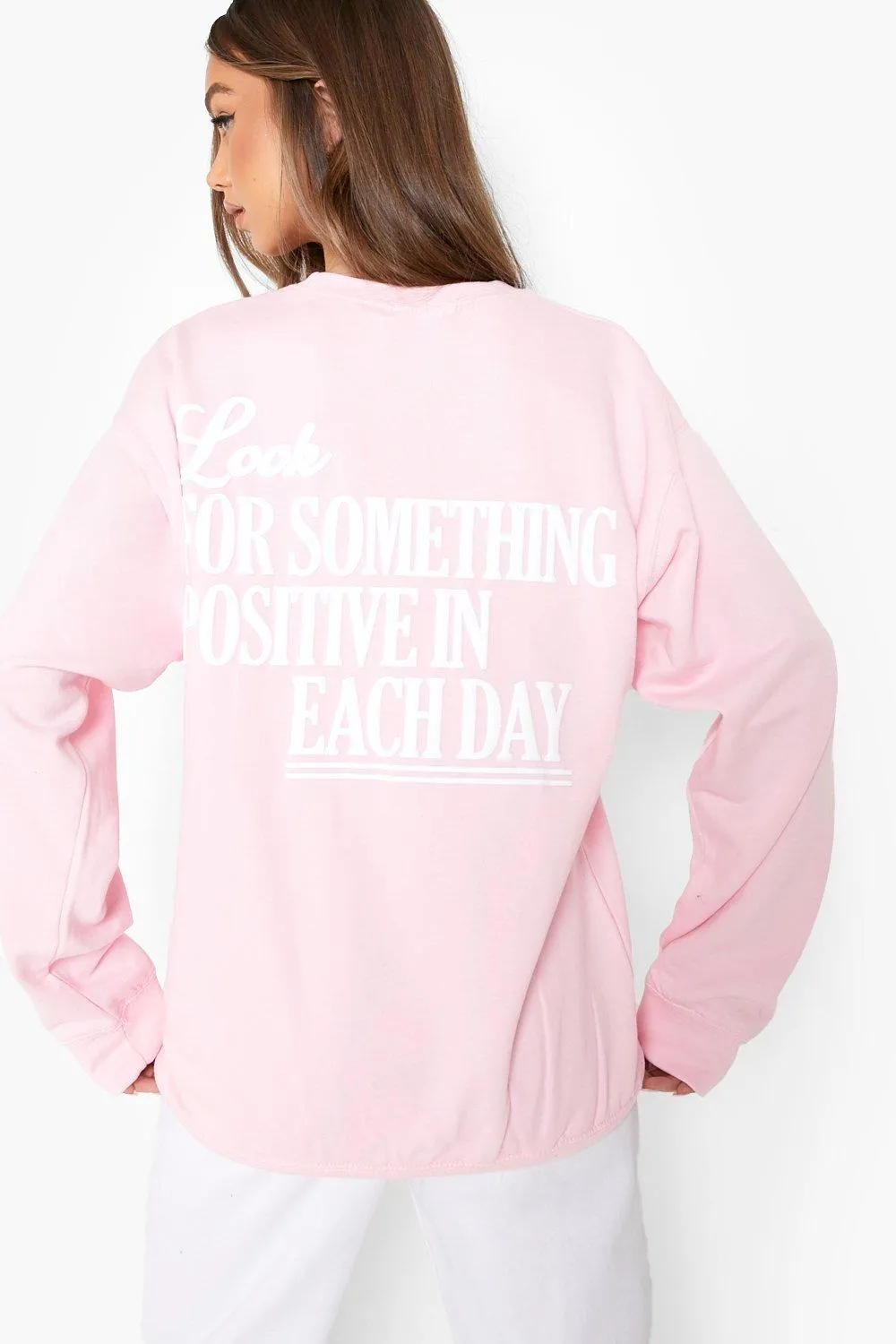 Positive Puff Print Oversized Sweater