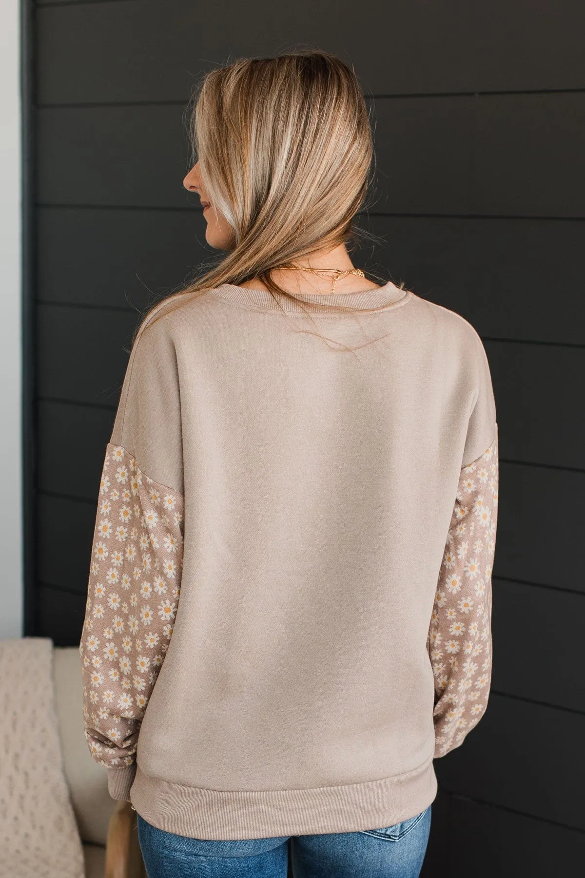 Precious Days Crew Neck Pullover- Mocha