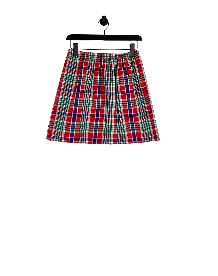 RALPH STRAWBERRY TARTAN MINI GEMMA SKIRT (S/M)