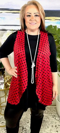 Red & Black Polka Dot Vest