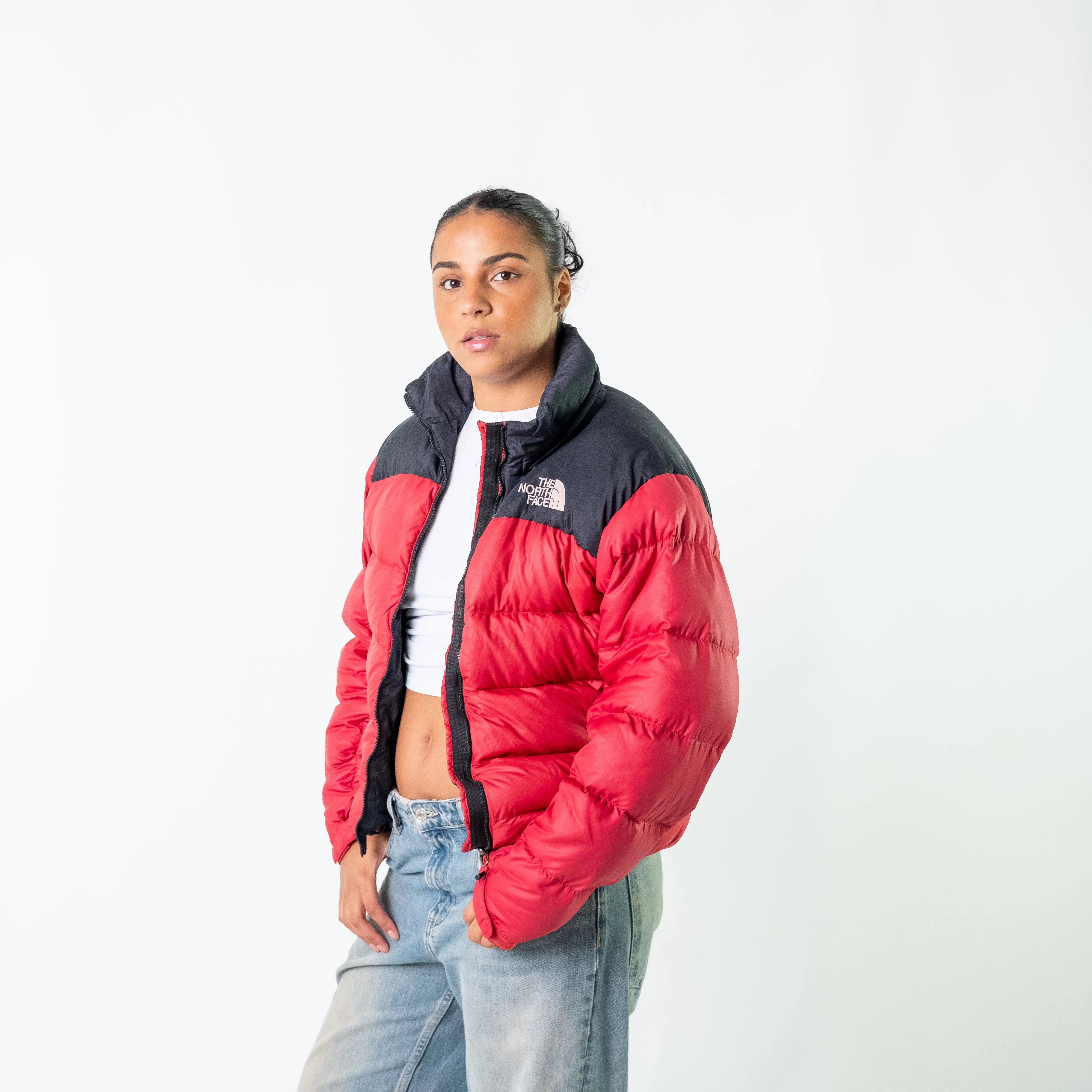 Red 90s The North Face Puffer (L)