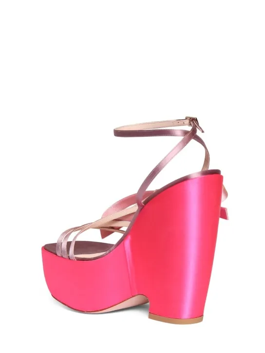 Roger Vivier   100mm Choc Bow satin wedges 