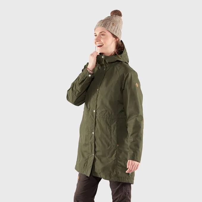 SALE! Fjallraven Women's Karla Hydratic Jacket - Hooded Long Rain Coat from Fjallaven