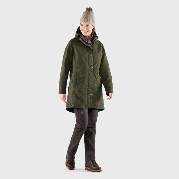 SALE! Fjallraven Women's Karla Hydratic Jacket - Hooded Long Rain Coat from Fjallaven