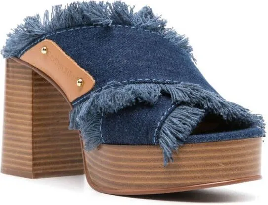 See by Chloé Schuhe 100mm platform mules Blue